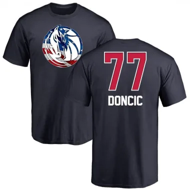 Navy Men's Luka Doncic Dallas Mavericks Name and Number Banner Wave T-Shirt