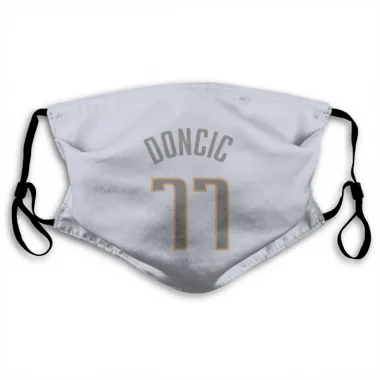 White Dallas Mavericks Luka Doncic   Gray Face Mask